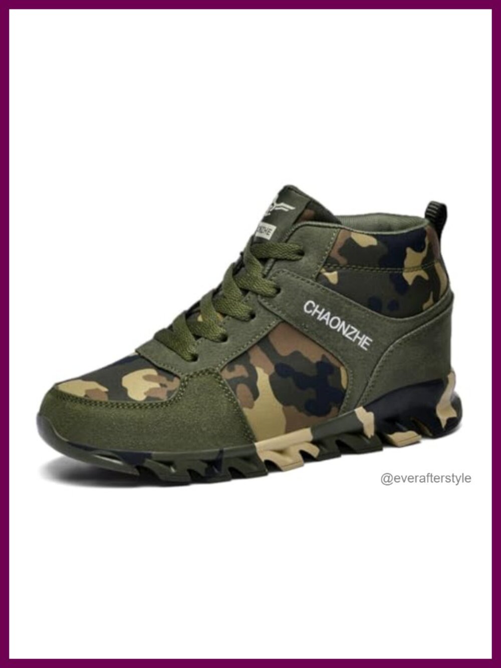 Babiup Women's Canvas Hidden Wedge Sneakers Camo Athletic Hiking Shoes